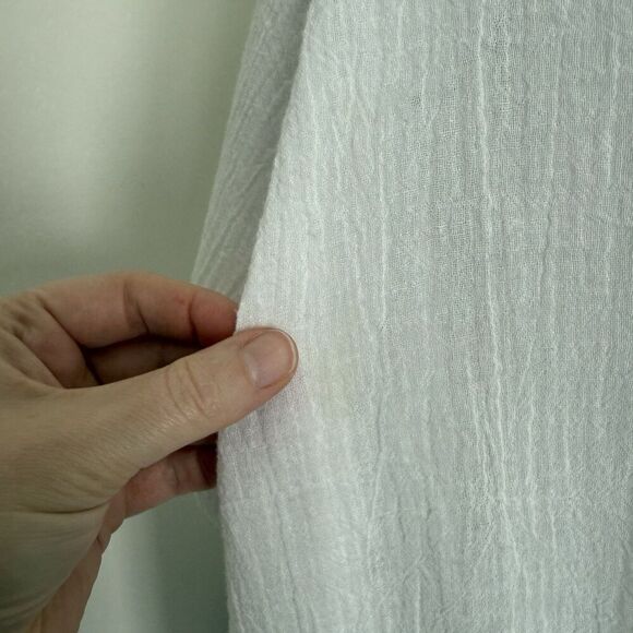 Bryn Walker Women's Wideneck Top Size S White Lagenlook Boxy Crepe Crinkle - Picture 7 of 8